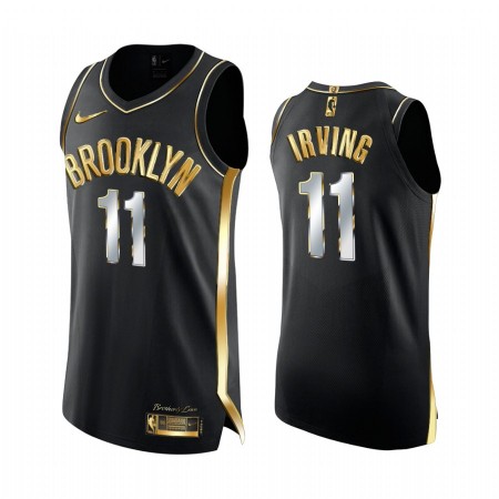 Maillot Basket Brooklyn Nets Kyrie Irving 11 2020-21 Noir Golden Edition Swingman - Homme